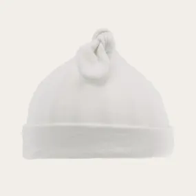 100% Cotton White Knotty Baby Hat
