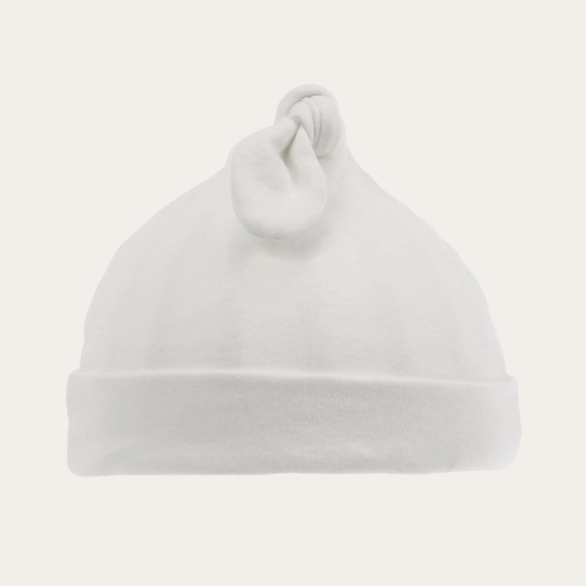 100% Cotton White Knotty Baby Hat