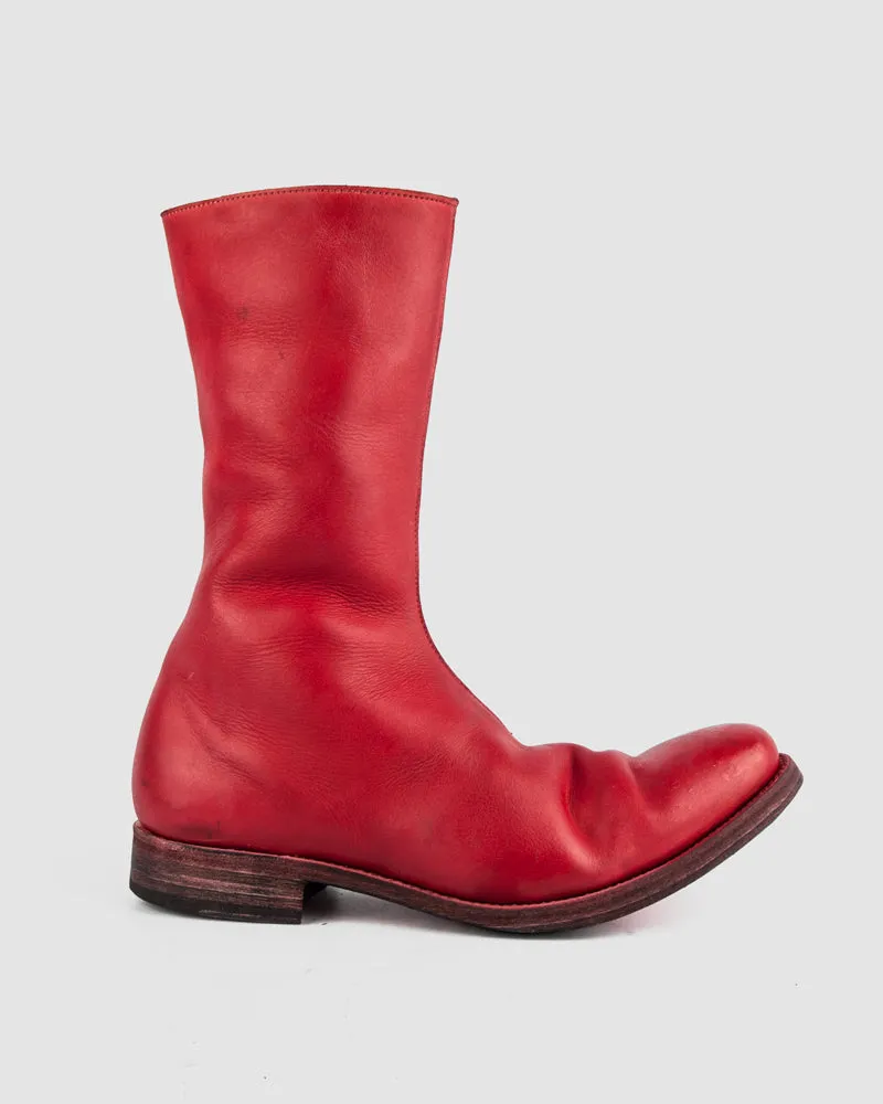 AAEB03 side zip tall boots - Chili Red