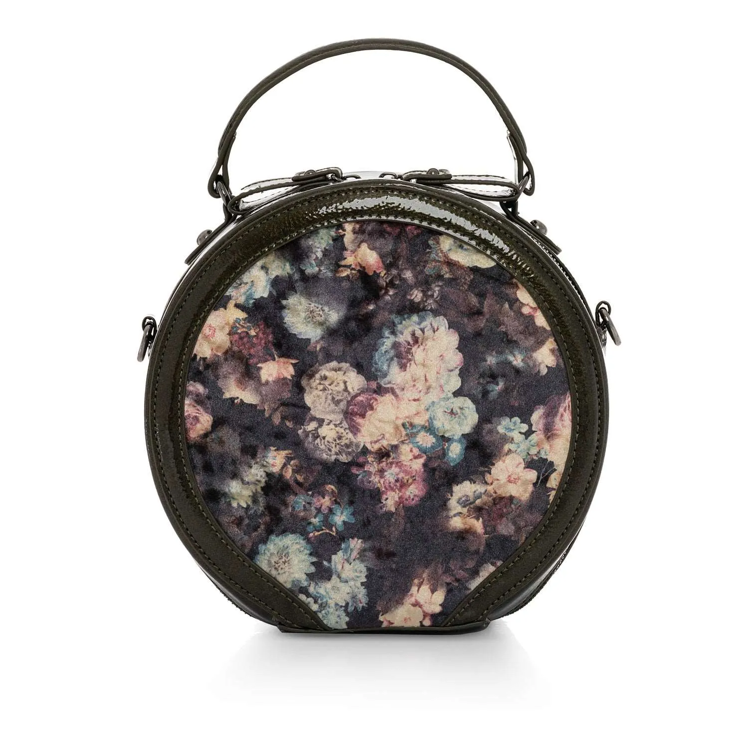 Alberta Olive Floral Bag Handbag Round Cross Body (Matches Beth Boots) by Ruby Shoo