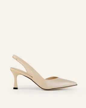 Alexandra Wide Fit Mid Heels Nude Patent Leather