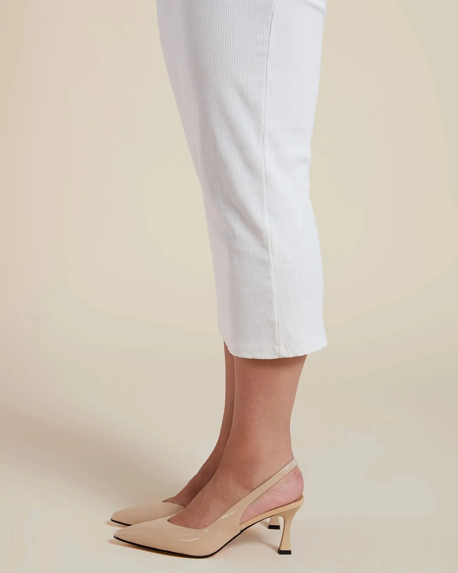Alexandra Wide Fit Mid Heels Nude Patent Leather