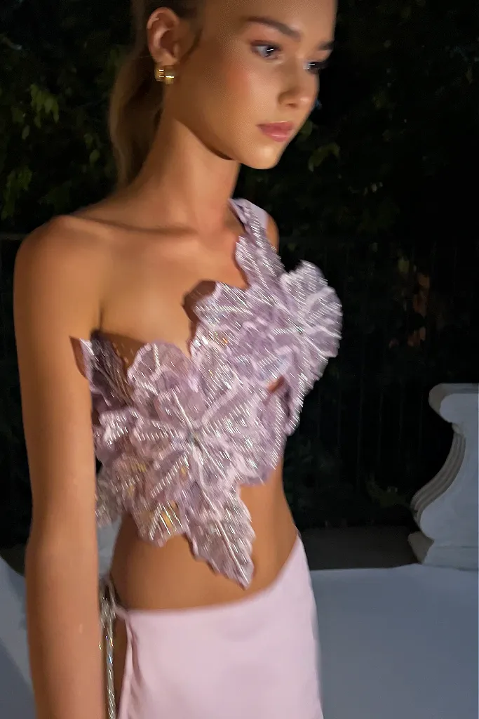 ARABELLA TOP - LILAC SILK