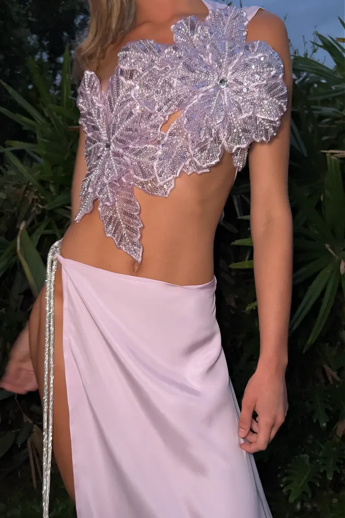 ARABELLA TOP - LILAC SILK