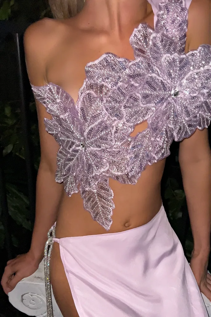 ARABELLA TOP - LILAC SILK