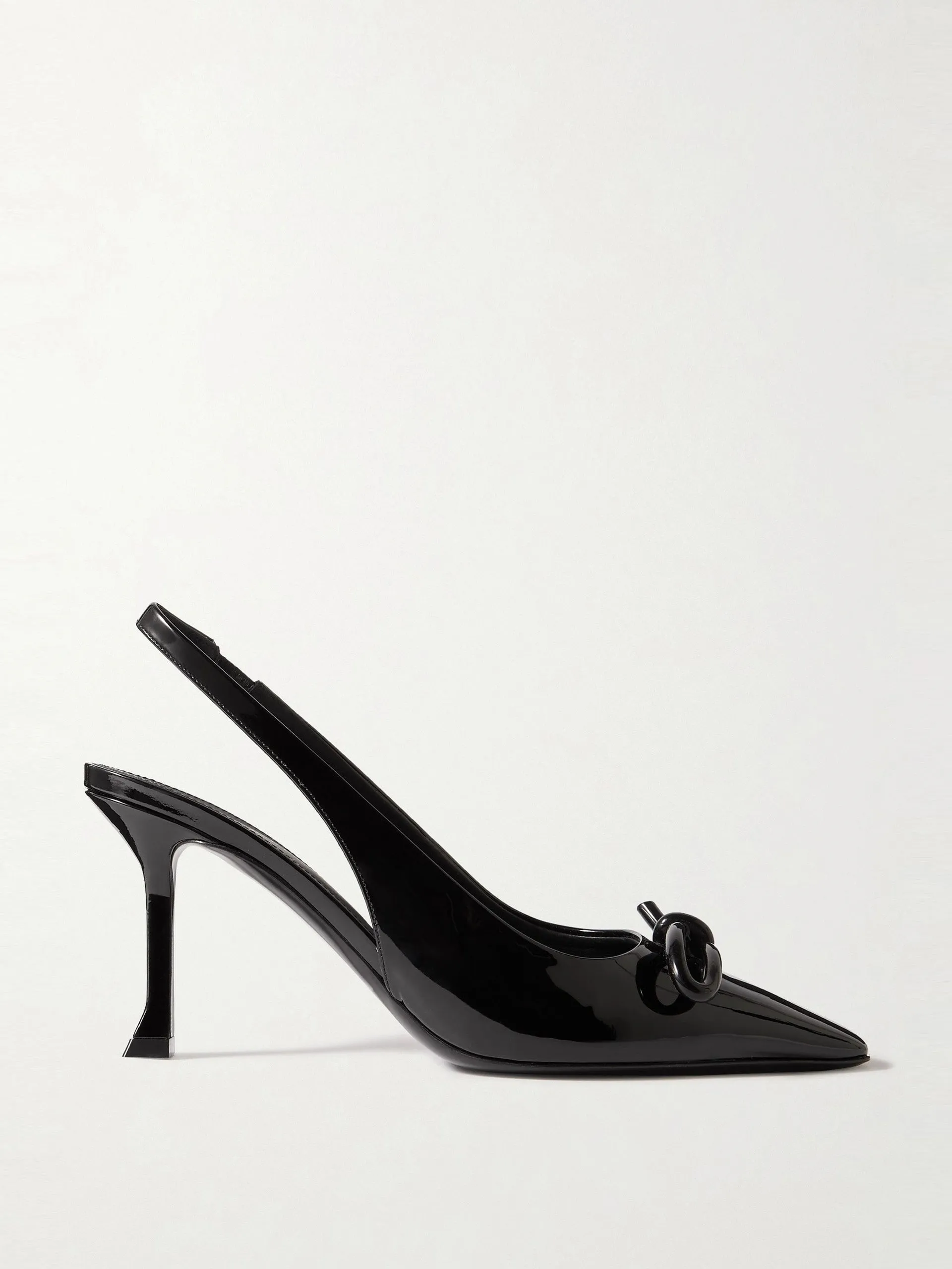 Arlene knotted patent-leather slingback pumps