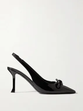 Arlene knotted patent-leather slingback pumps