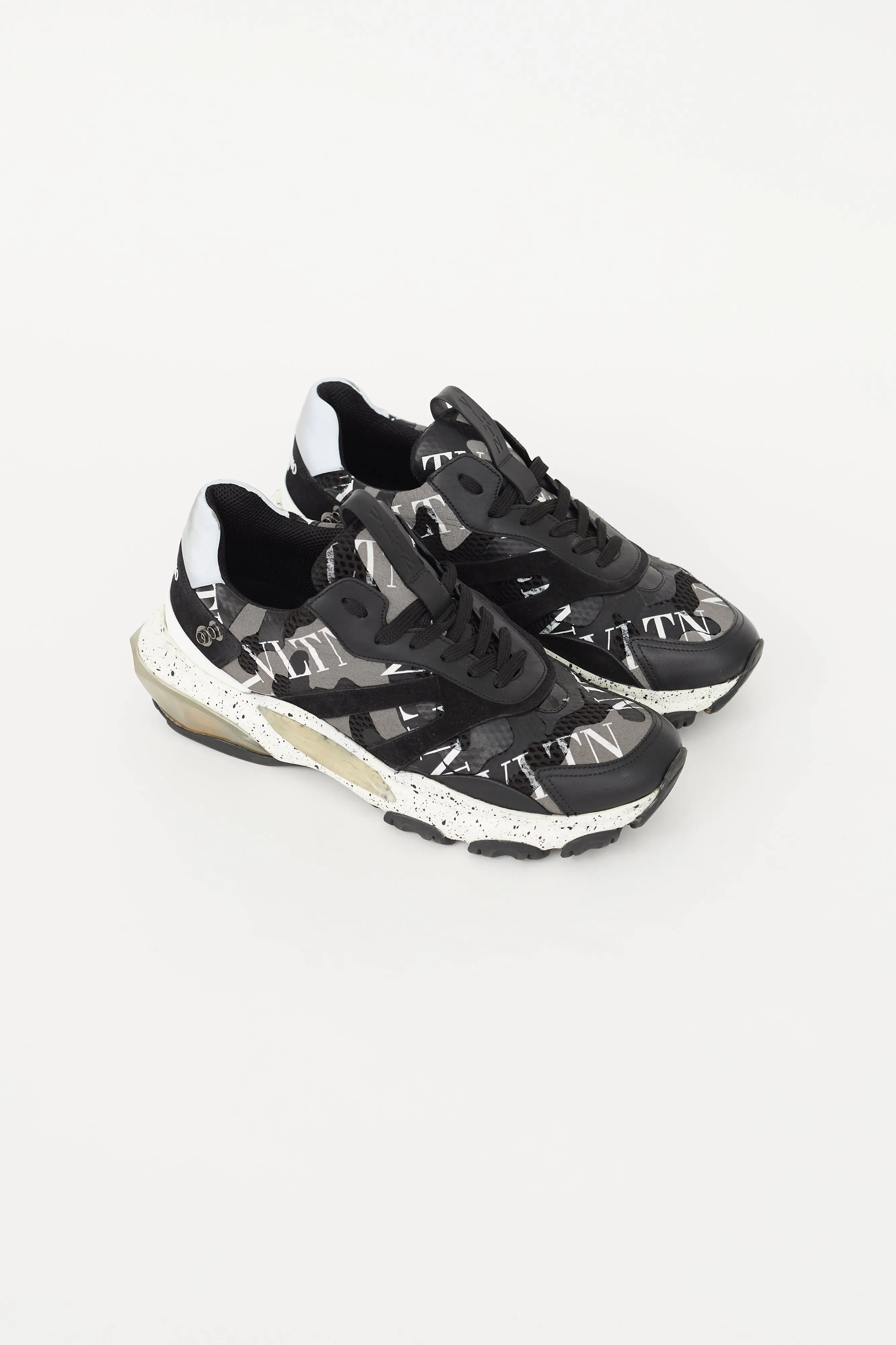 Black & White Camo Feather Bounce Sneaker