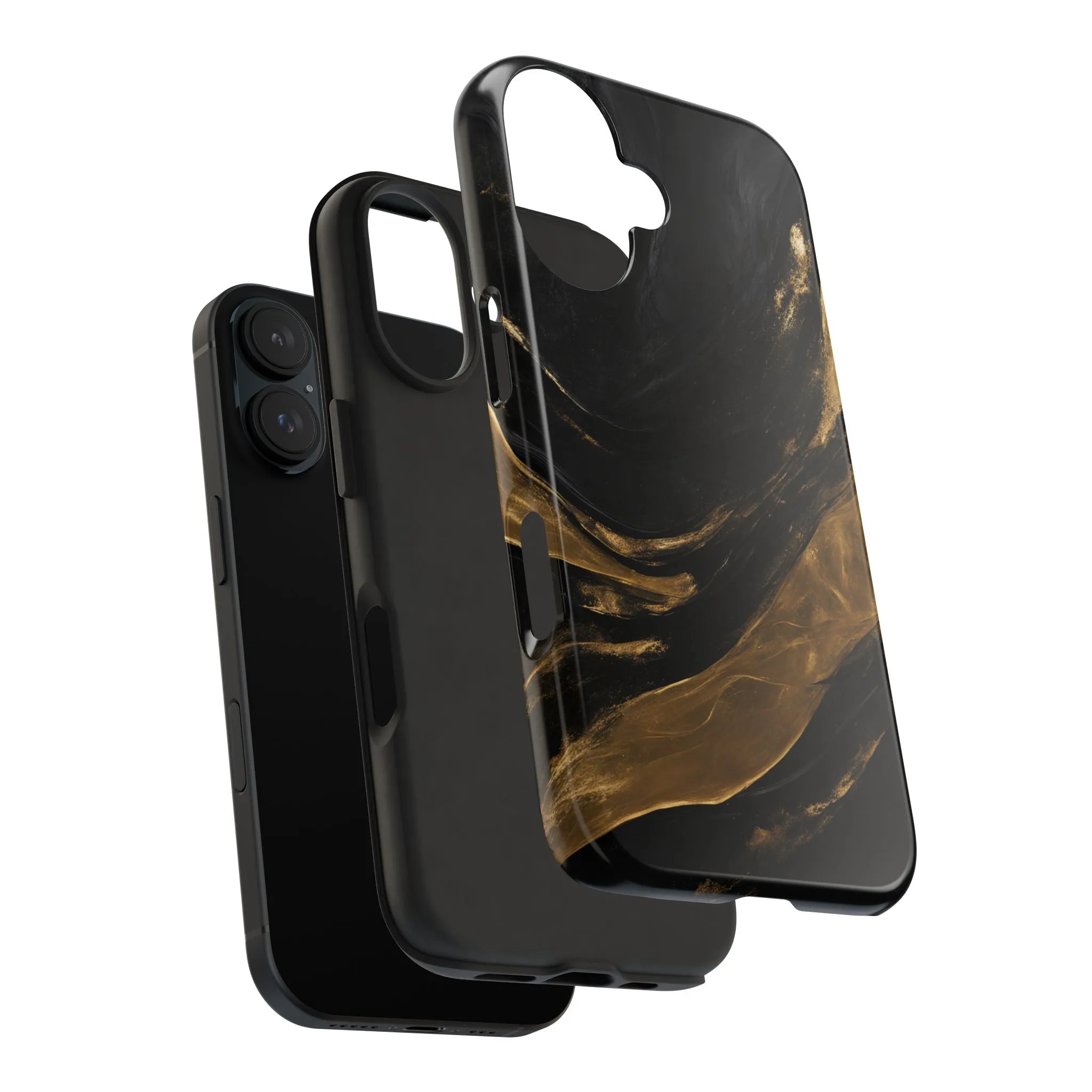 Black And Gold Phone Case - Abstract Minimalist Design, Sleek Artistic Style for iPhone & Samsung