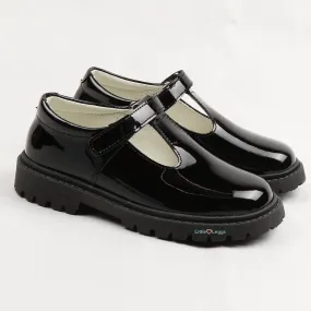 Black Patent T Bar School Shoe