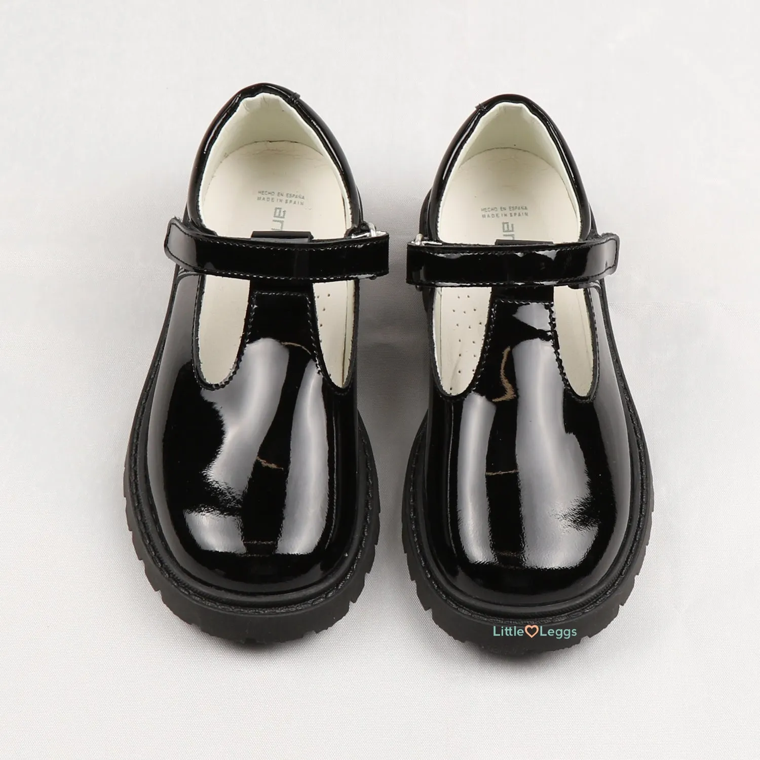 Black Patent T Bar School Shoe