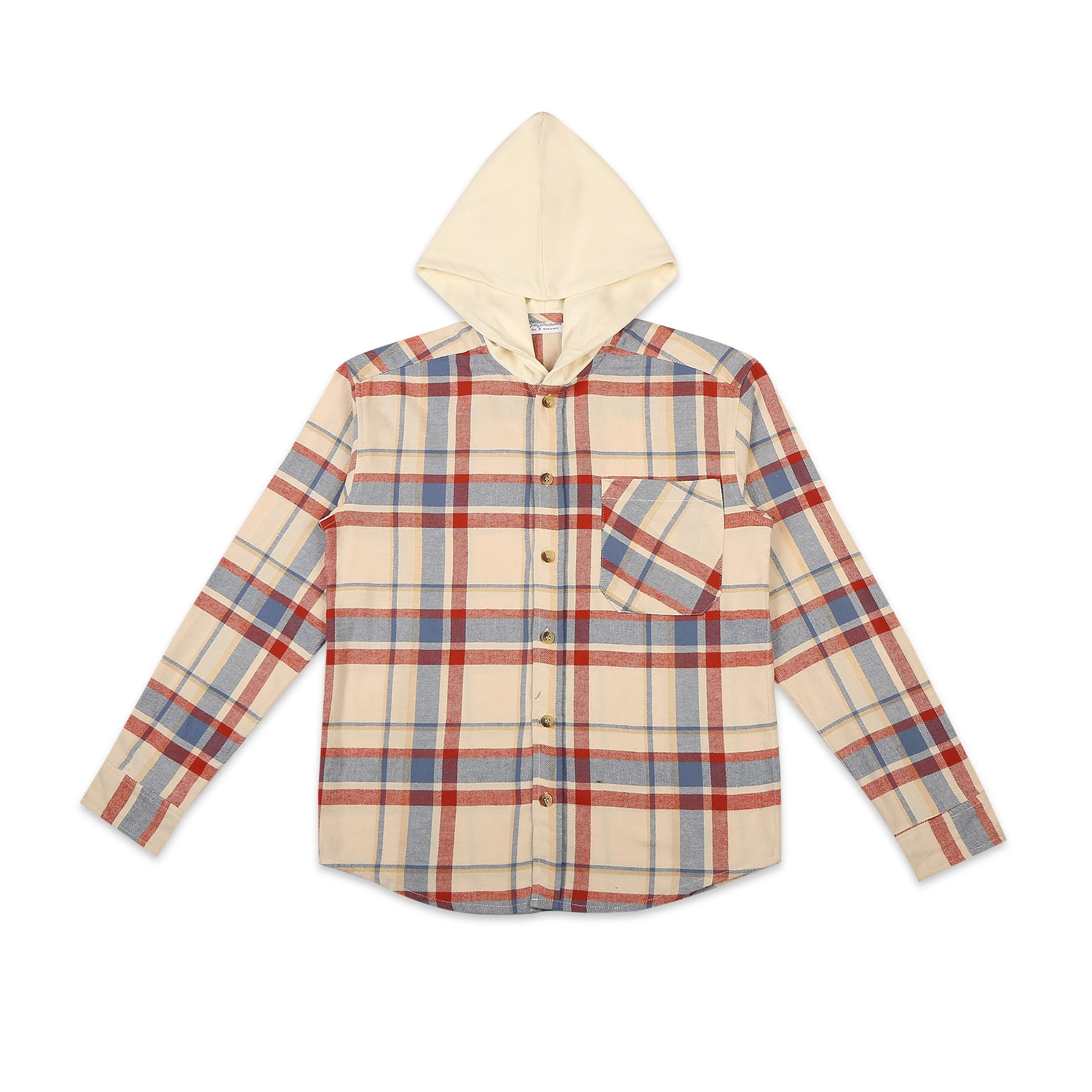 Checks Shirt With Detachable Hoodie