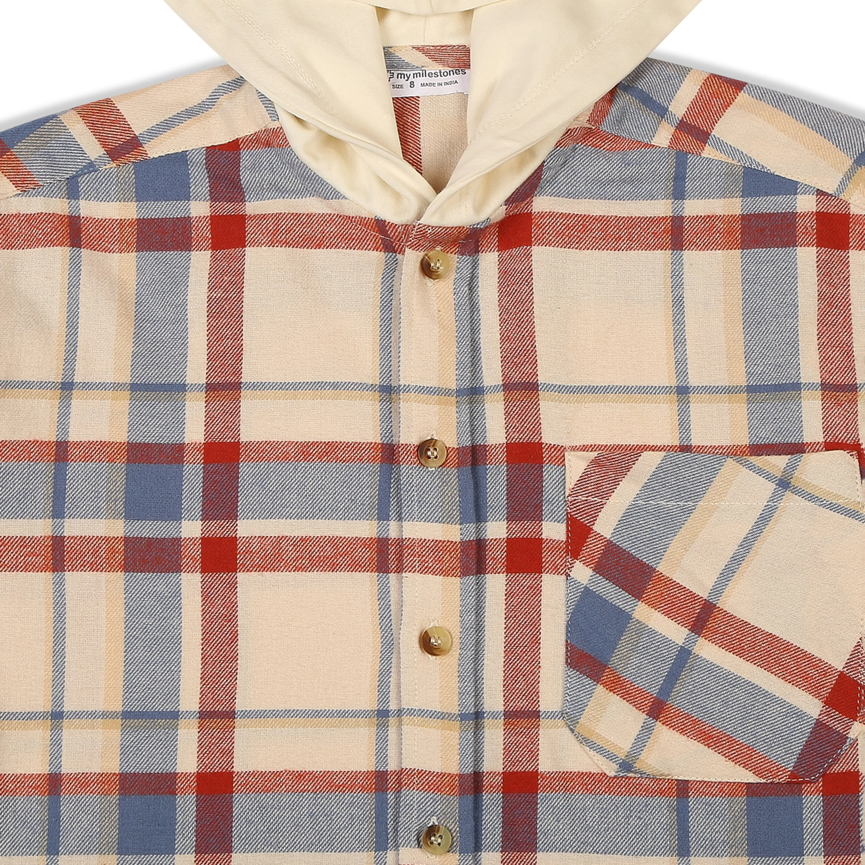 Checks Shirt With Detachable Hoodie