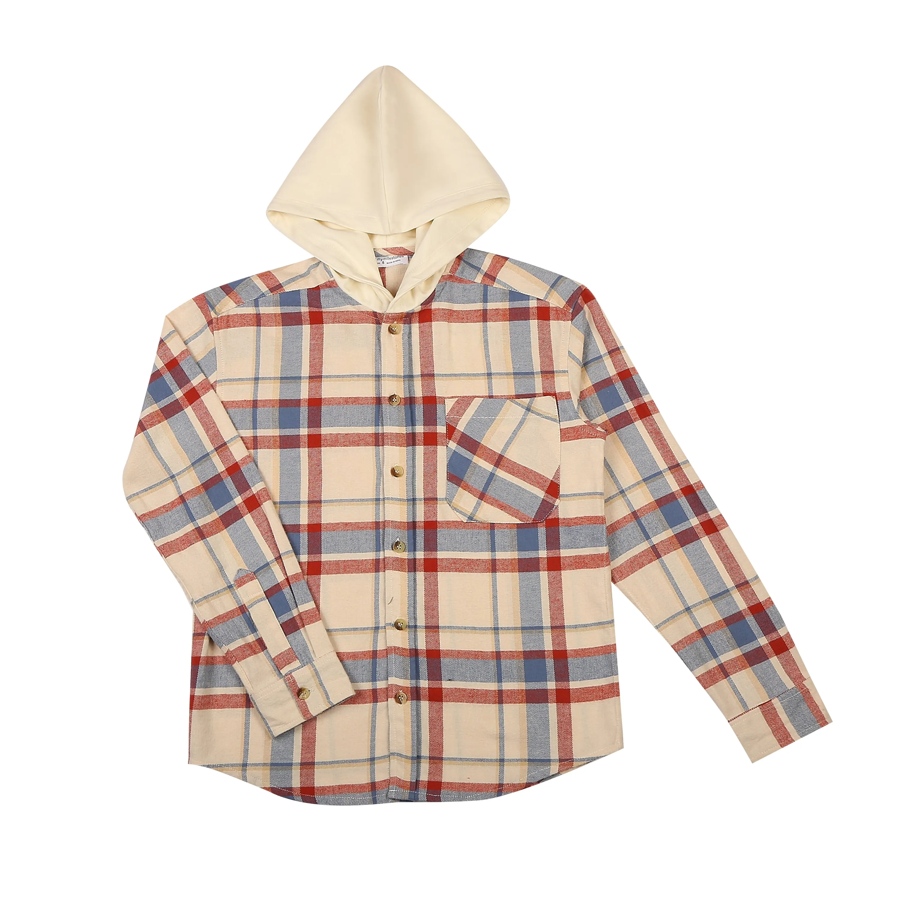 Checks Shirt With Detachable Hoodie