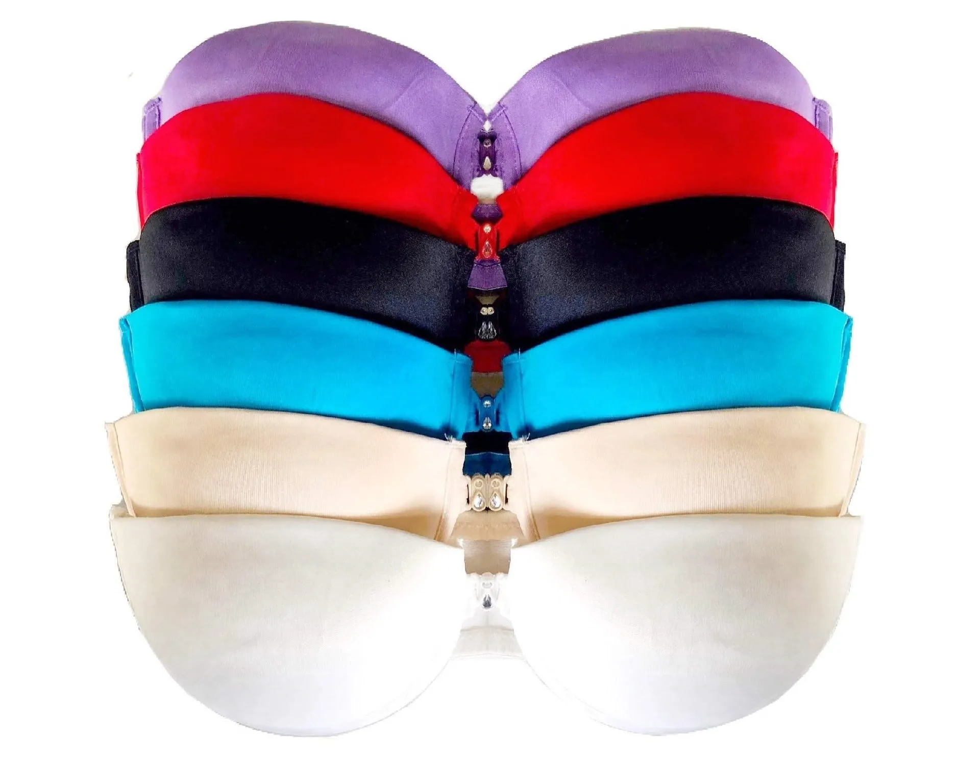 Convertible Front Close Bras with Rhinestones