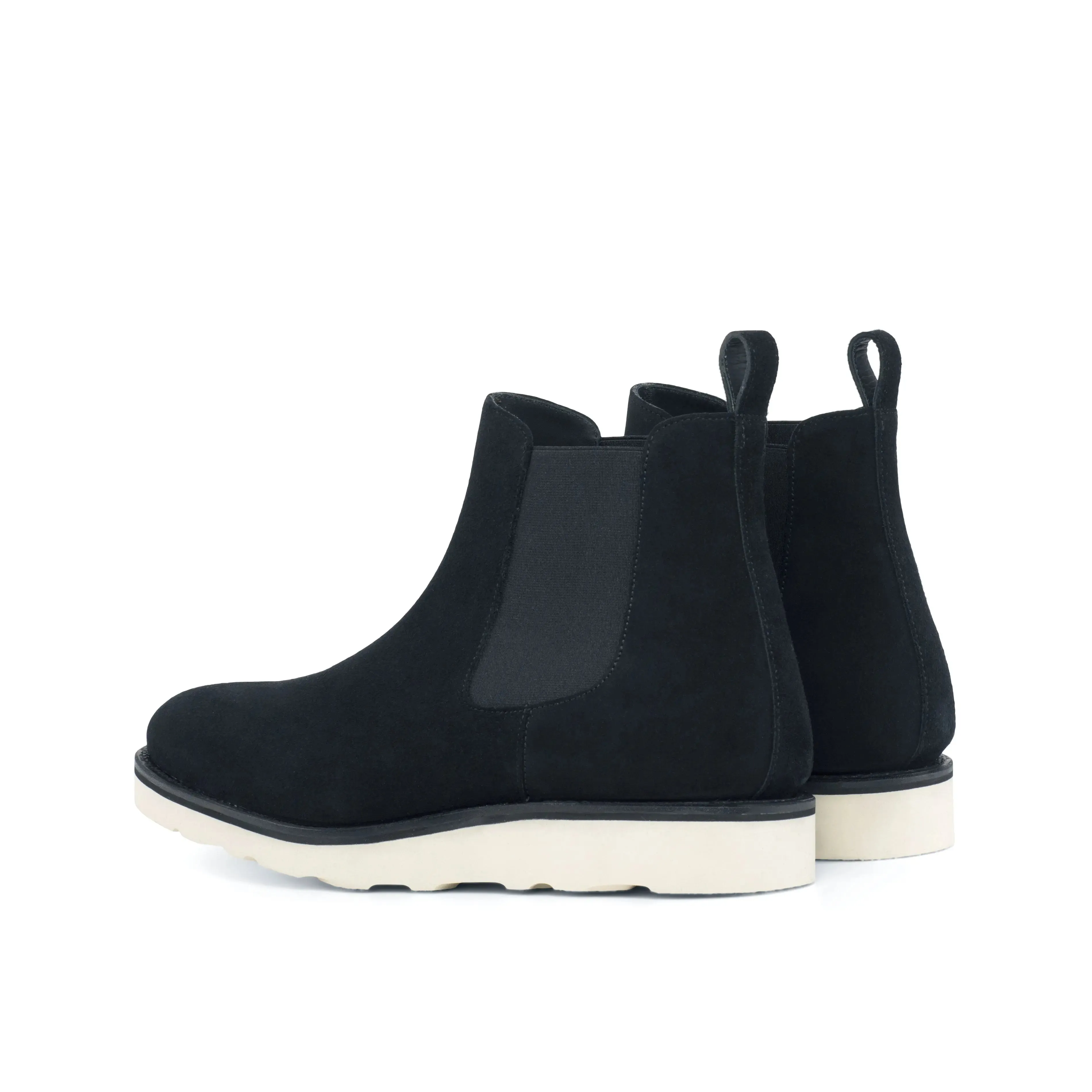 DapperFam Monza in Black Men's Lux Suede Chelsea Boot