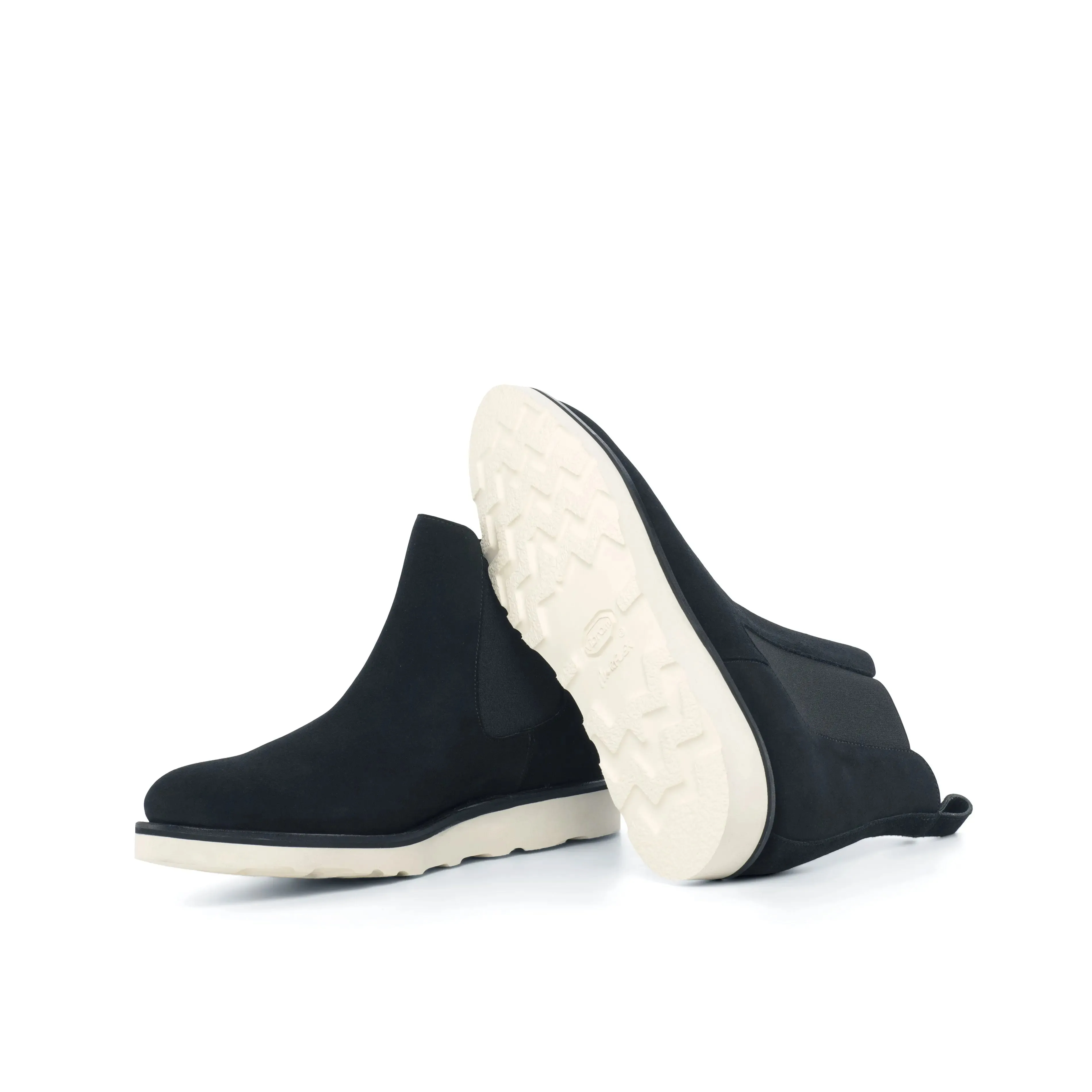 DapperFam Monza in Black Men's Lux Suede Chelsea Boot