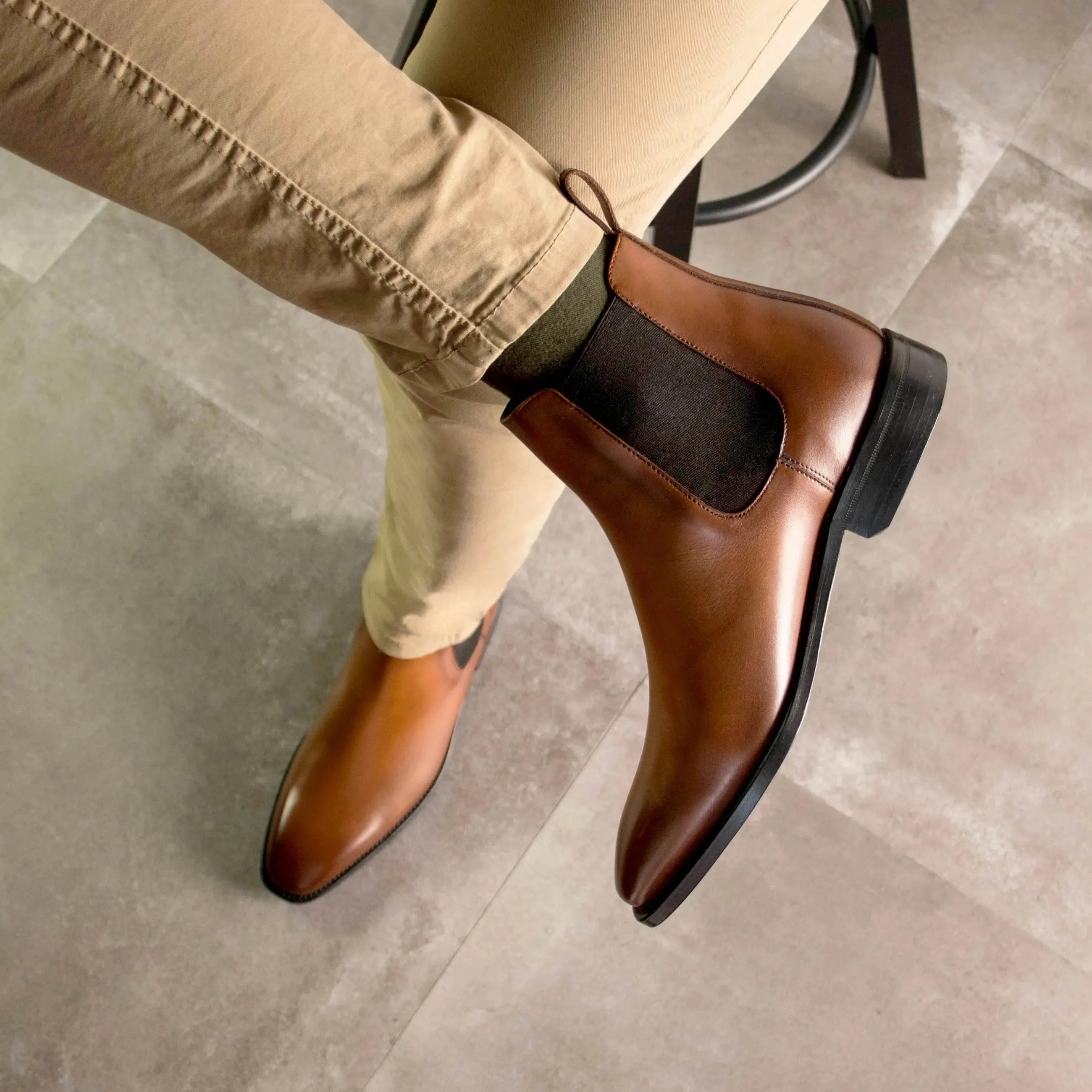 DapperFam Monza in Brown Men's Italian Leather Chelsea Boot