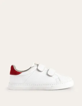 Double Strap Low Tops-White