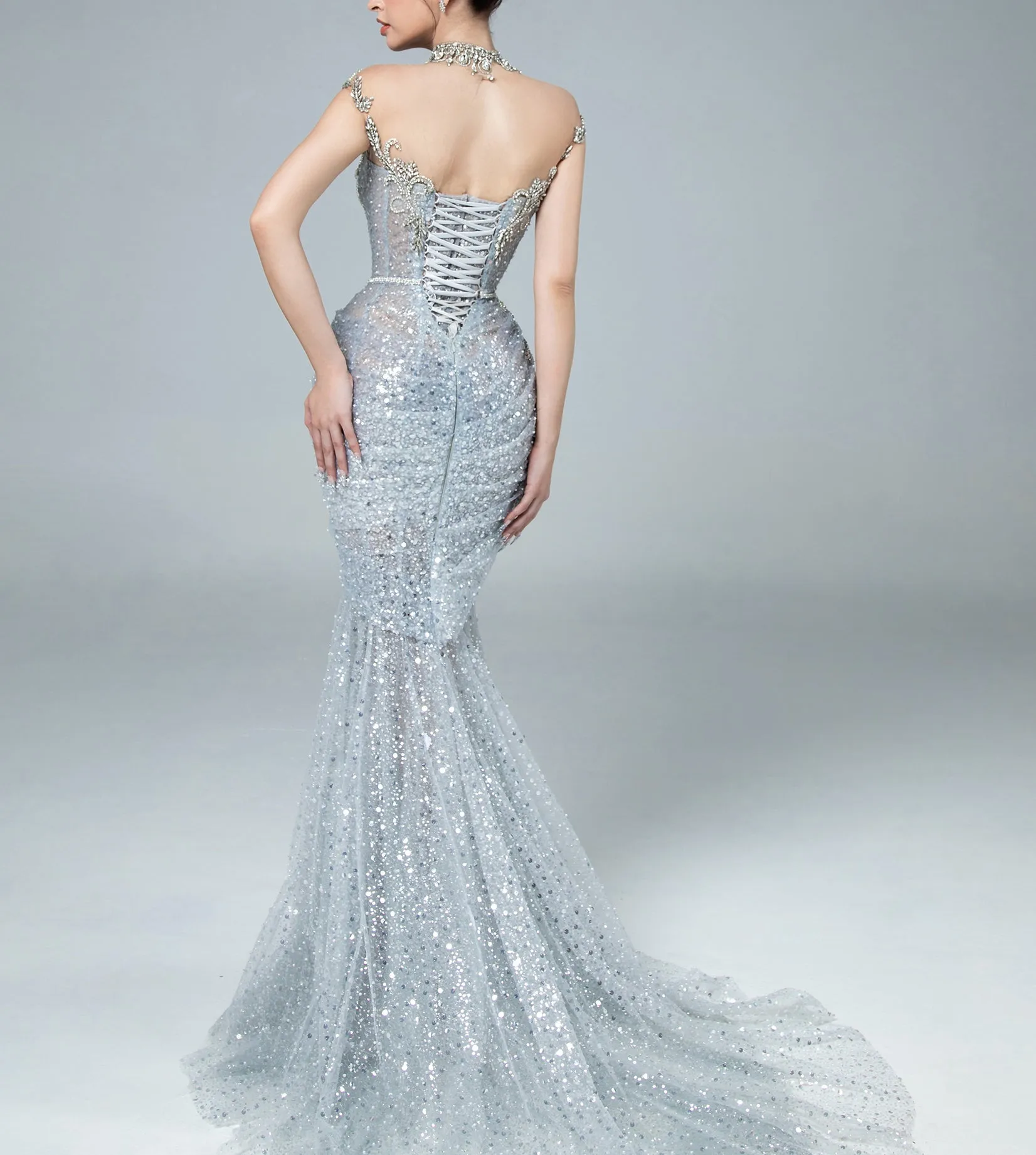 Embellished Bodycon With Corset And Waistline Layer