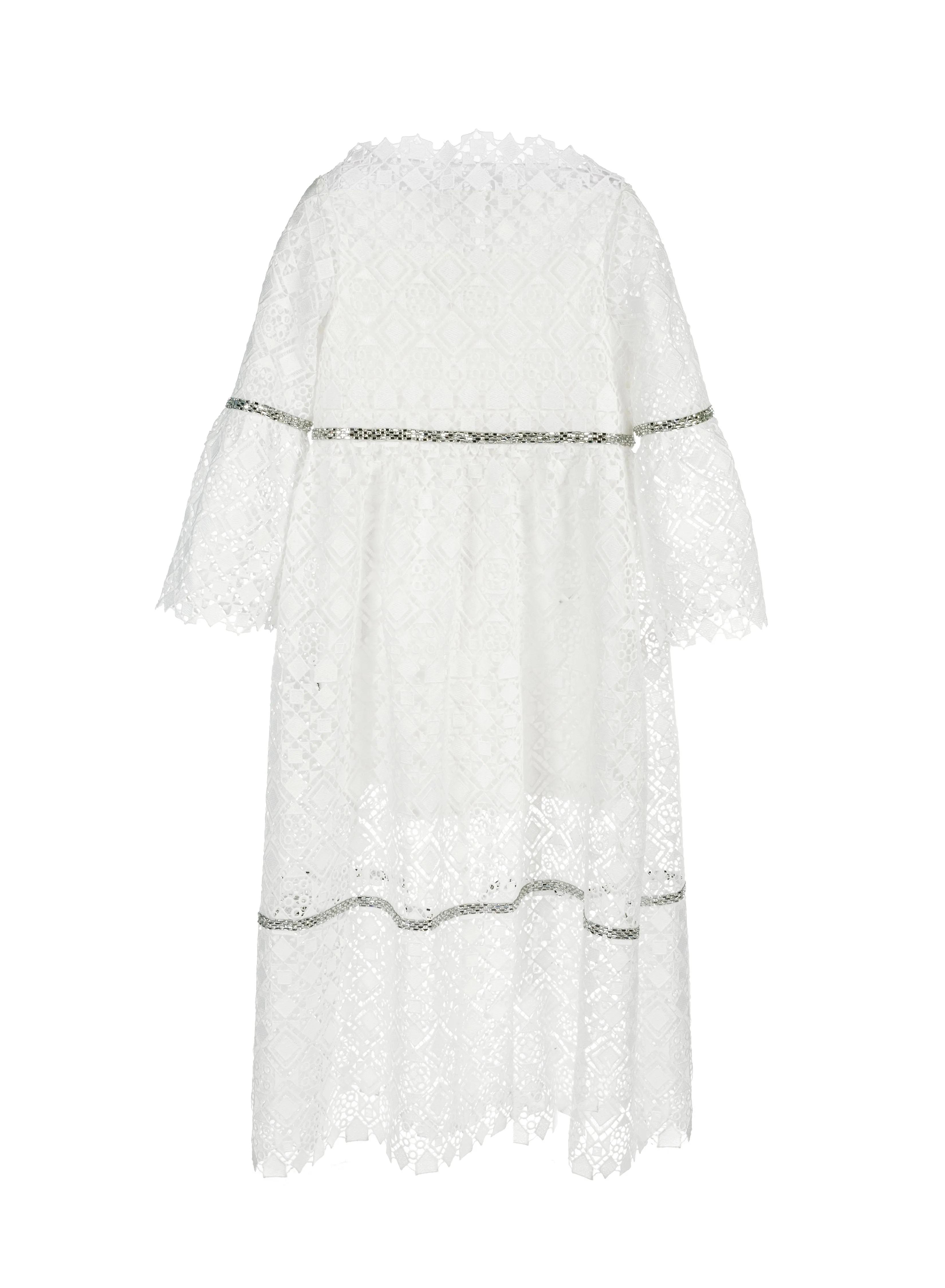 Embellished Macramé Dress