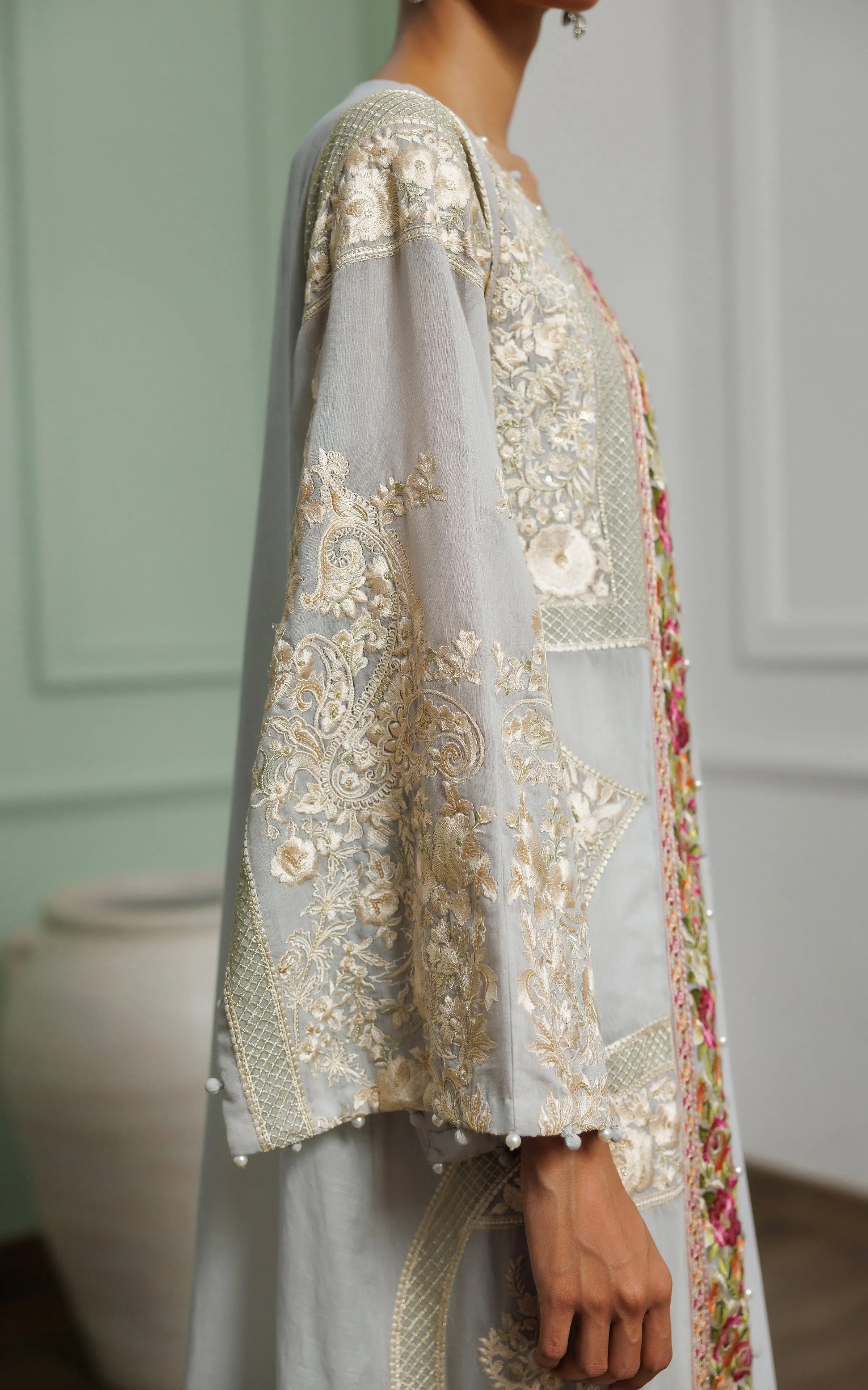 Embroidered Jacket with Dress (OFS)