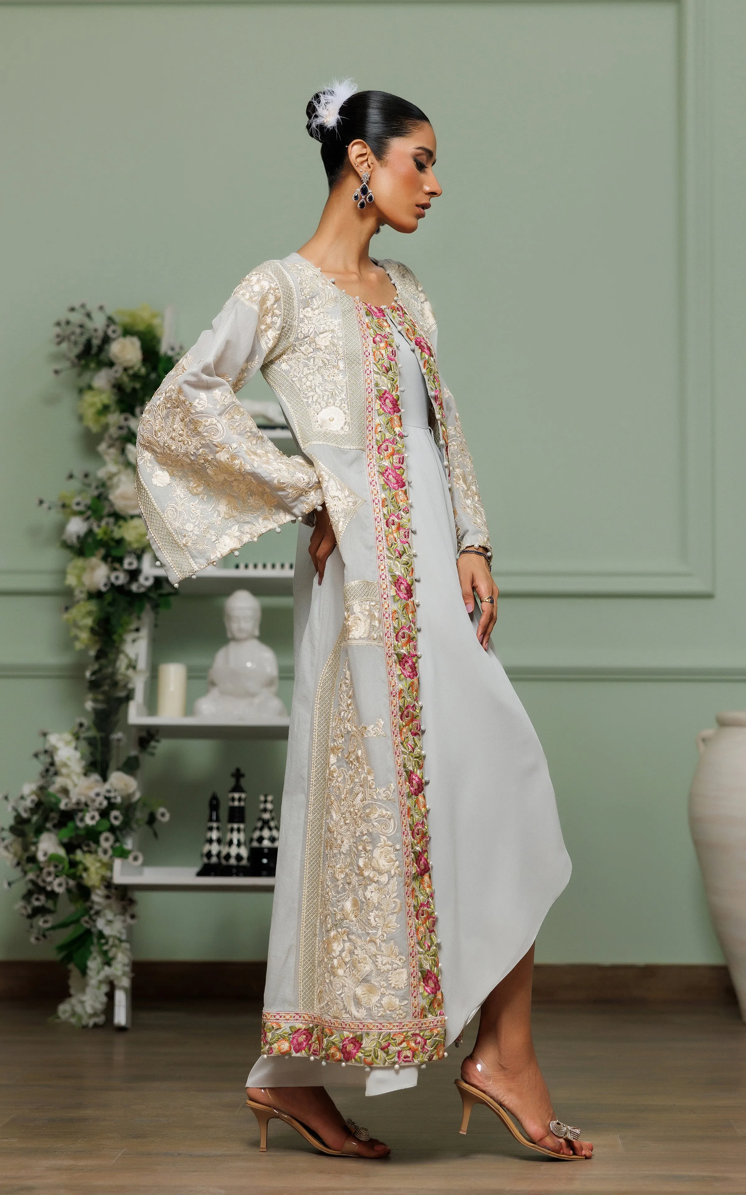 Embroidered Jacket with Dress (OFS)