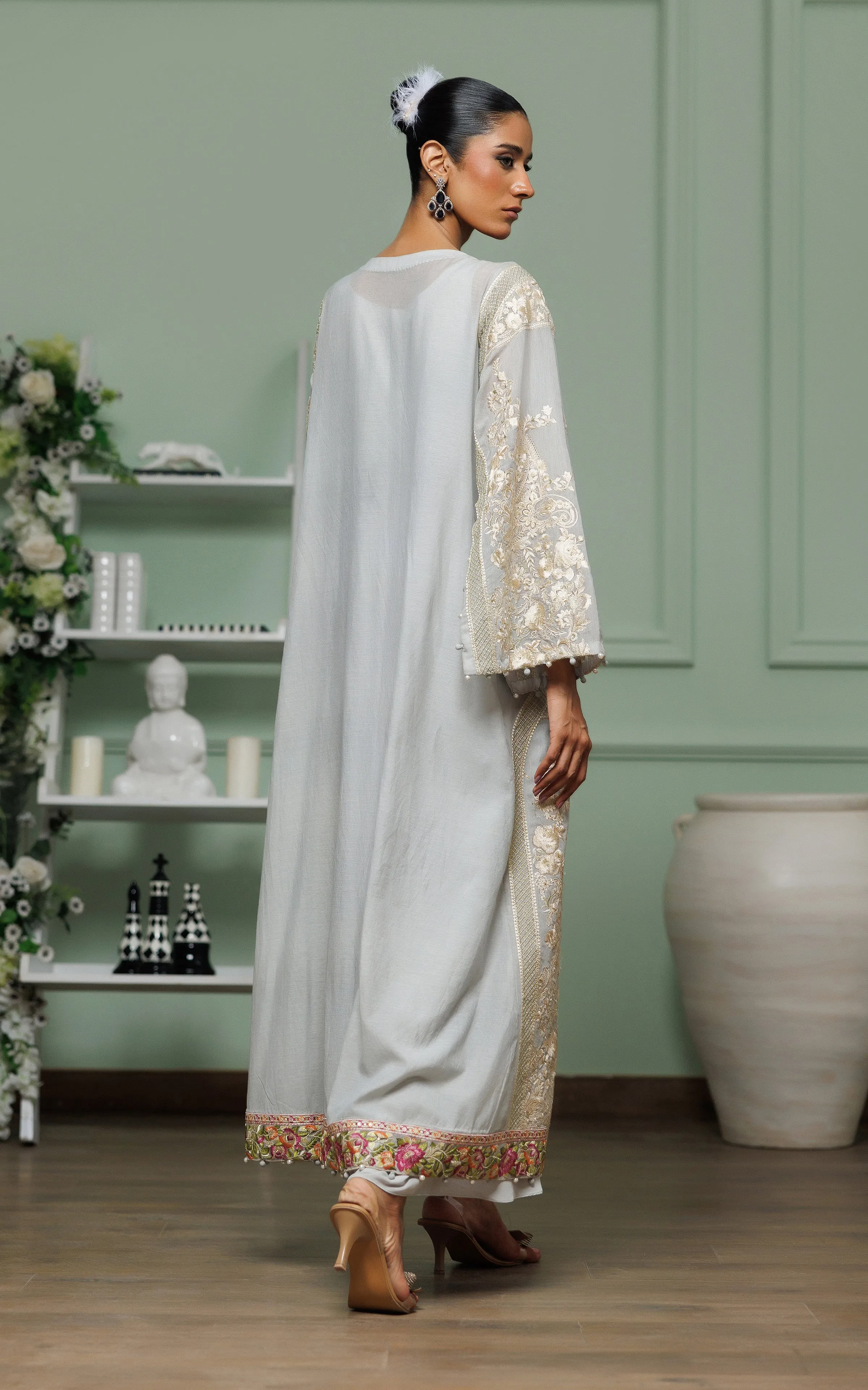 Embroidered Jacket with Dress (OFS)