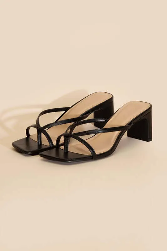 GADGET-S White Thong Mule Heels Sandals