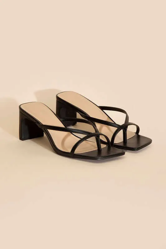 GADGET-S White Thong Mule Heels Sandals