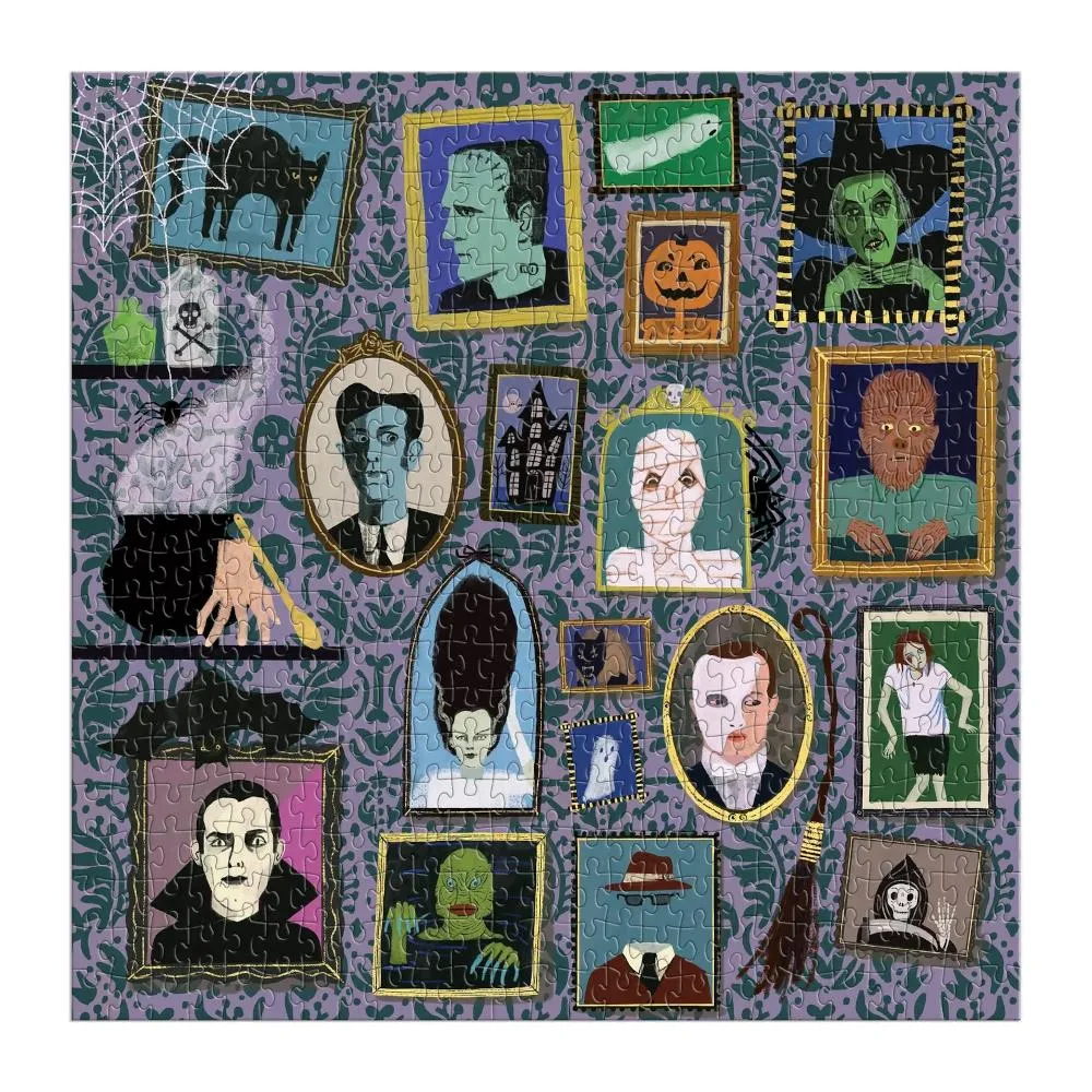 Galison 500pc Foil Puzzle - Spooky Portraits