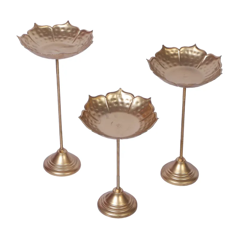Gold Detachable Sunflower Urli Stand Set