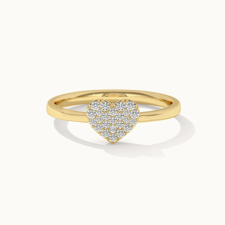 Heart Pave Diamond Ring