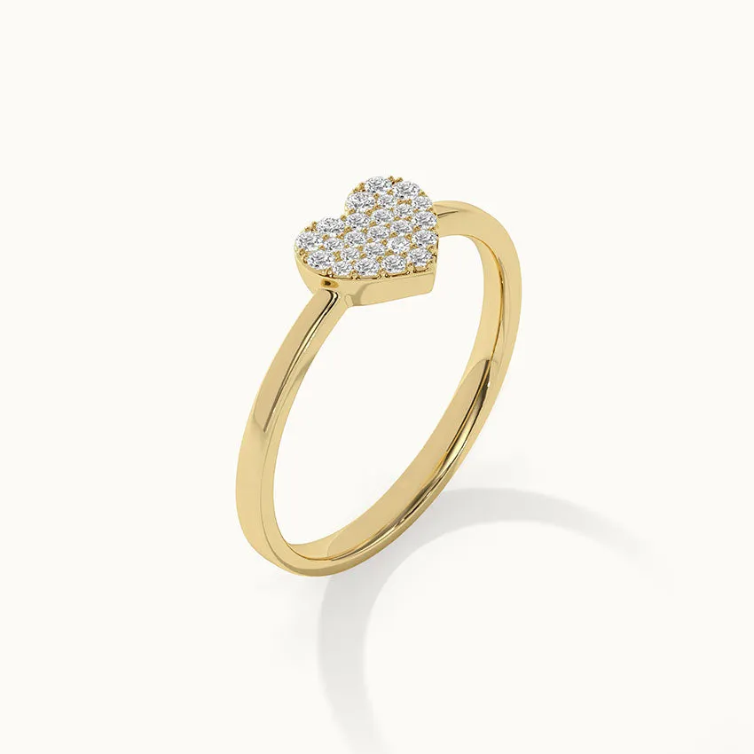 Heart Pave Diamond Ring