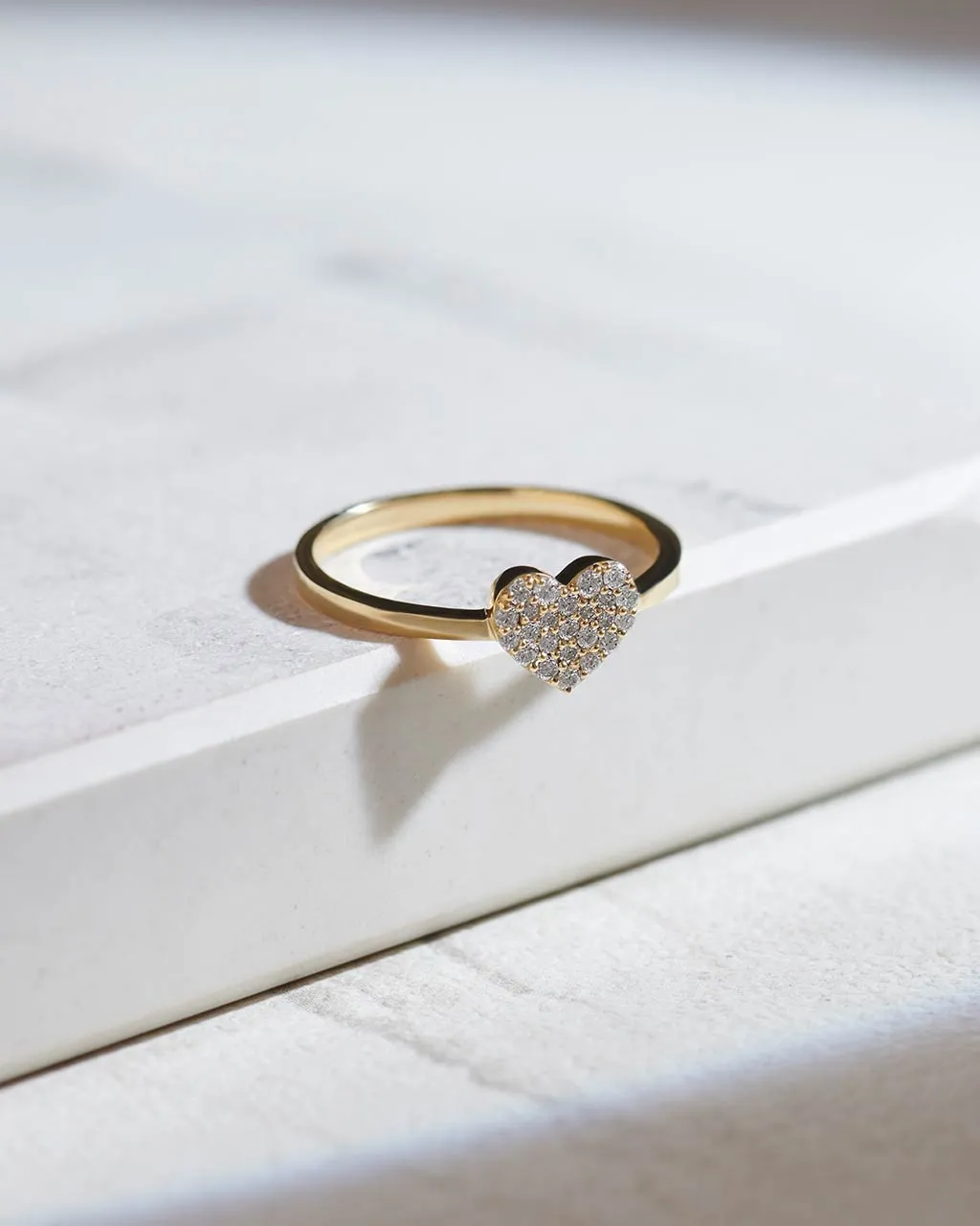 Heart Pave Diamond Ring