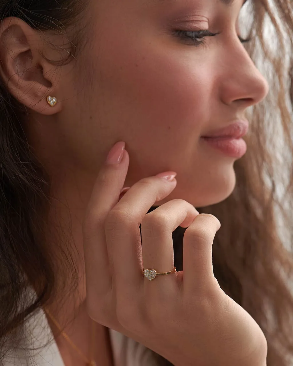 Heart Pave Diamond Ring