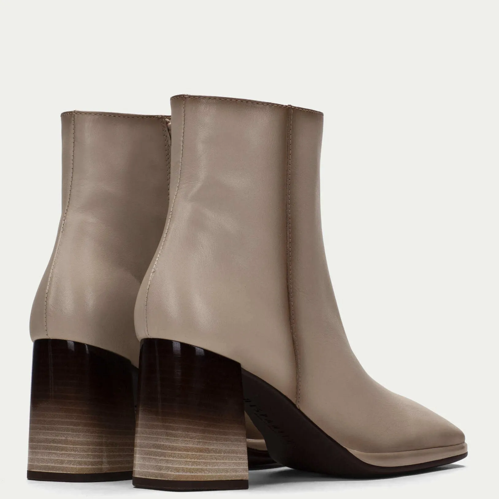 Hispanitas Latte Leather Square Toe Boots