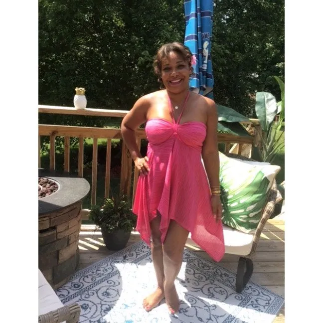 Hot Pink Convertible Top/Skirt/Cover-Up