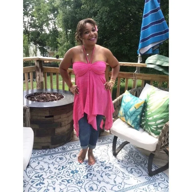 Hot Pink Convertible Top/Skirt/Cover-Up