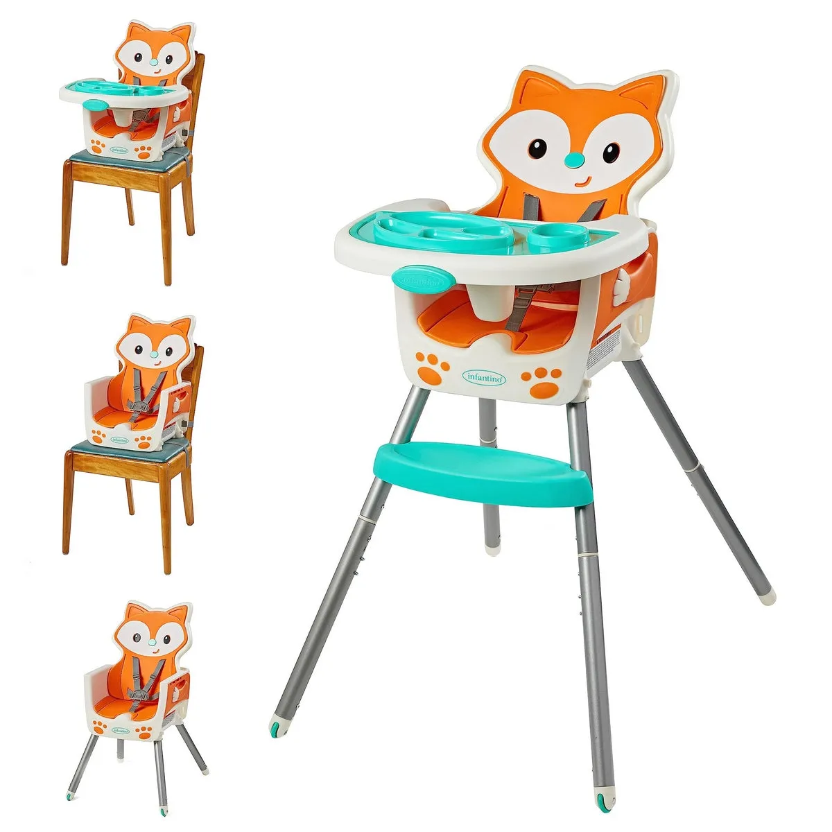 Infantino Grow-With-Me 4-in-1 Convertible Hight Chair Fox