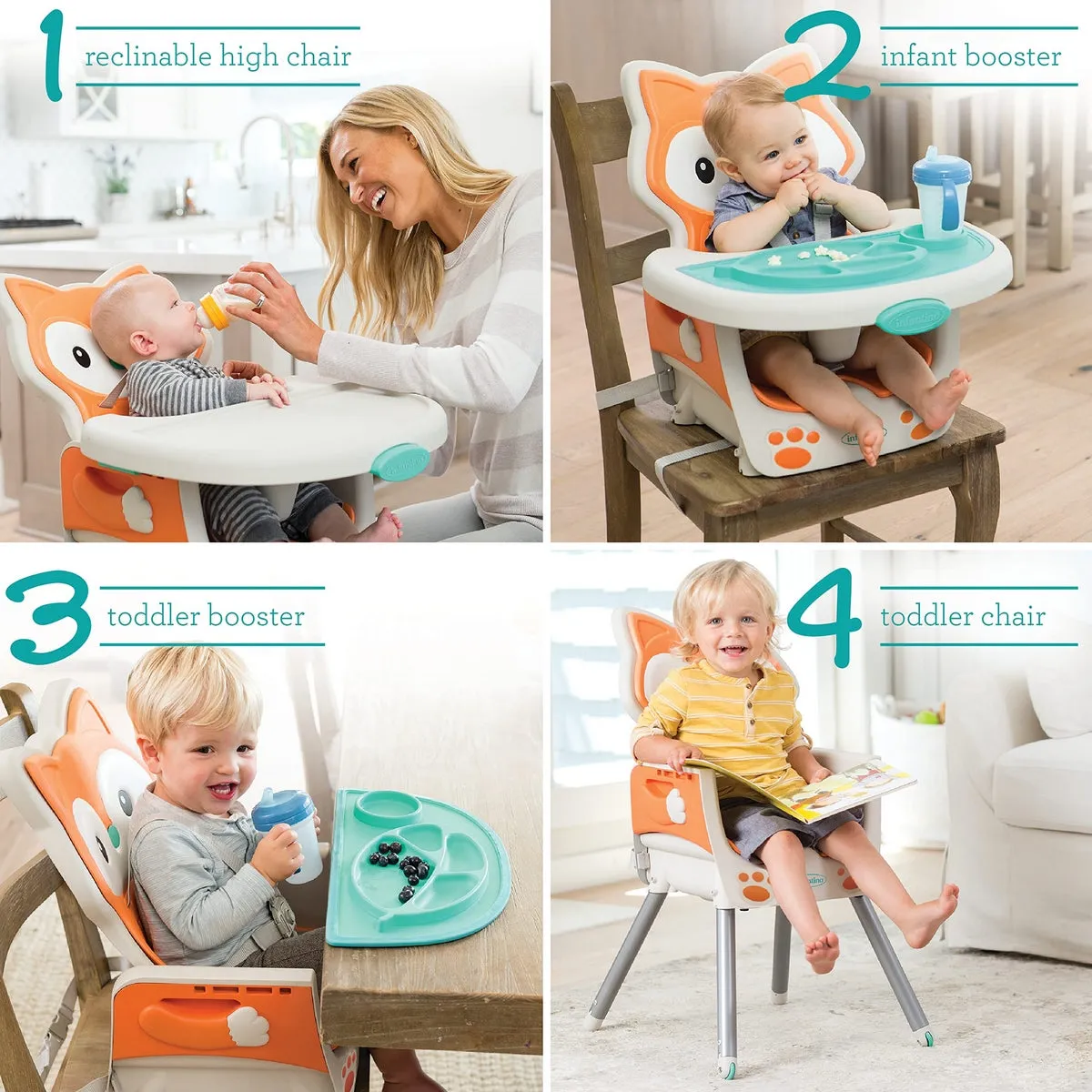 Infantino Grow-With-Me 4-in-1 Convertible Hight Chair Fox