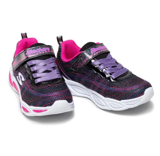 Kids Girls Skechers Shimmer Beams - Sparkle Glow Shoes Black/Multi