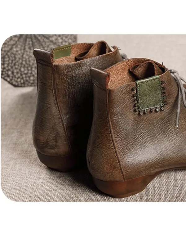 Lace-up Versatile Handmade Retro Leather Boots