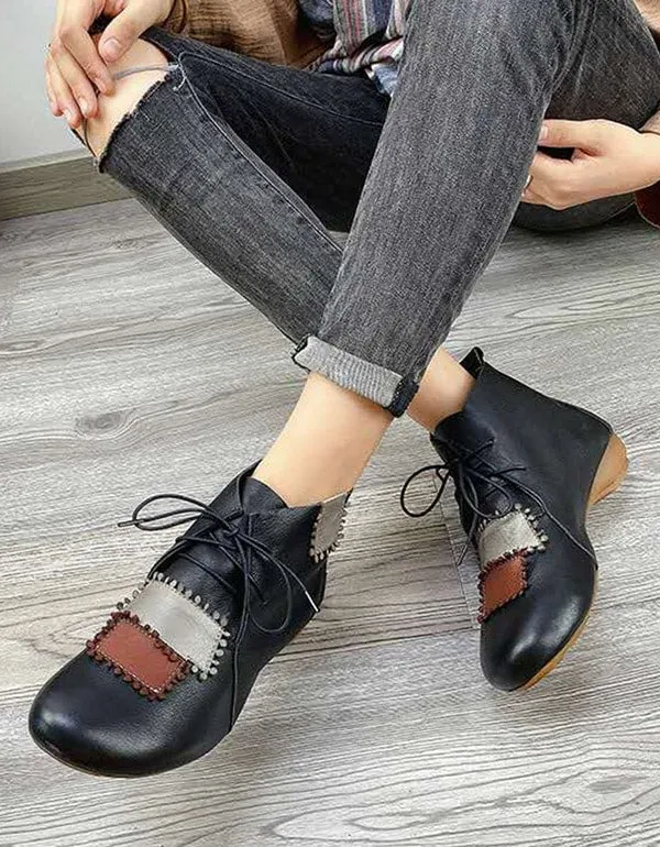 Lace-up Versatile Handmade Retro Leather Boots
