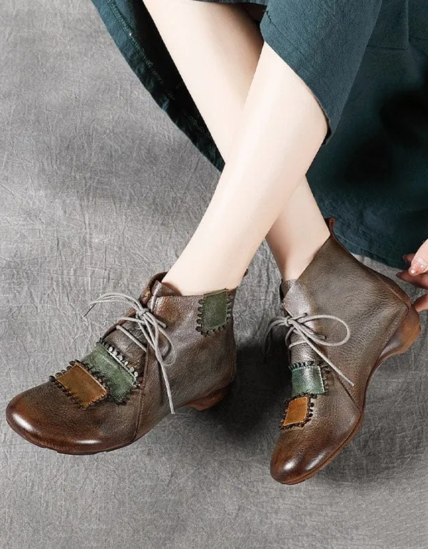 Lace-up Versatile Handmade Retro Leather Boots