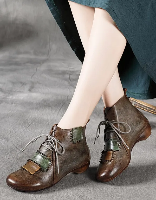 Lace-up Versatile Handmade Retro Leather Boots