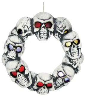 Light-Up Skull 15in Wreath