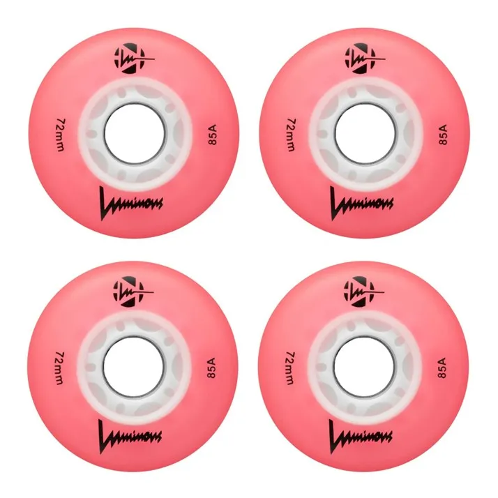 Luminous Light Up LED Inline Wheels 72mm 85A - 4 Pack