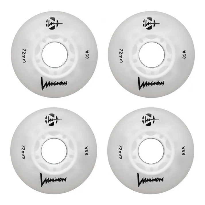 Luminous Light Up LED Inline Wheels 72mm 85A - 4 Pack