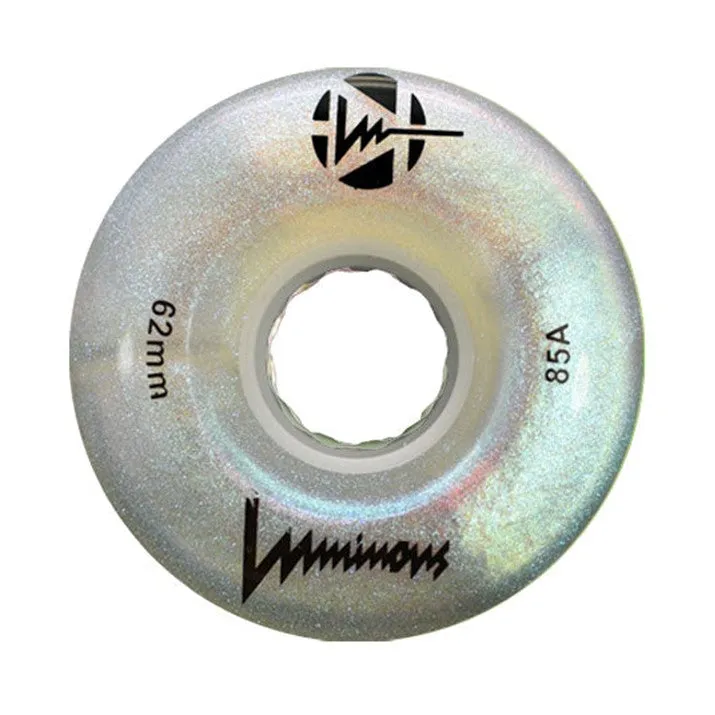 Luminous Light Up Quad Wheels White Pearl 85A - 4 Pack
